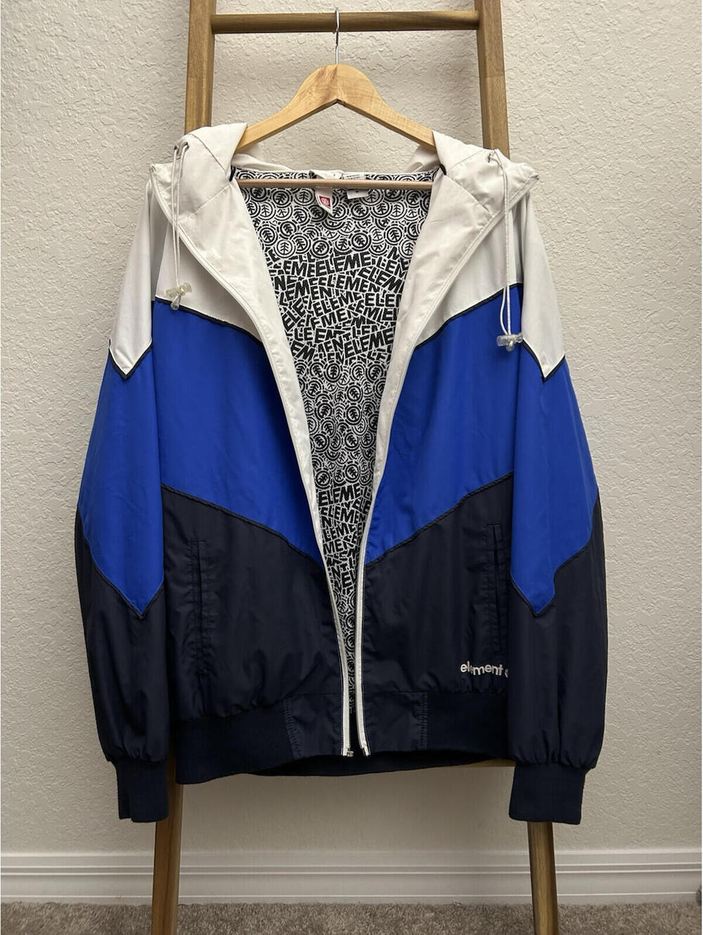Vintage Y2K Element Skate Lightweight Jacket Size Medium Blue No Zipper